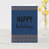 Carte Joyeuses Fêtes Rustique Cône de Pin Bleu (Fleur jaune)