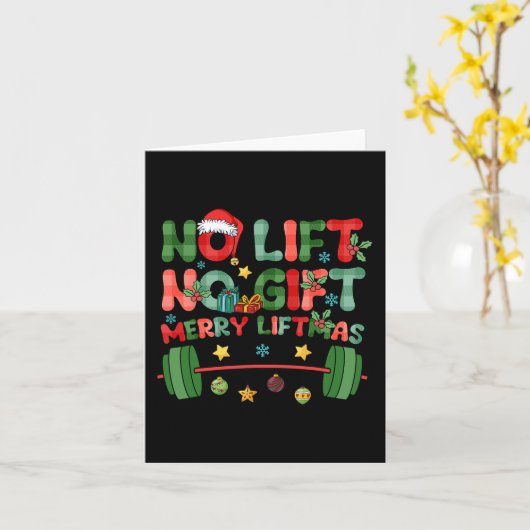 Carte Joyeuses Fêtes Sans Ascenseur Pas De Noël Présente (Fleur jaune)