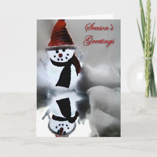 Carte Joyeuses Fêtes Snowman reflétée (Devant)