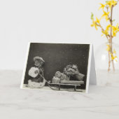 Carte Joyeuses fêtes ! Vintage Kitty (Fleur jaune)