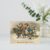 Carte Joyeuses Fêtes vintage - Pour vos vacances (Debout devant)