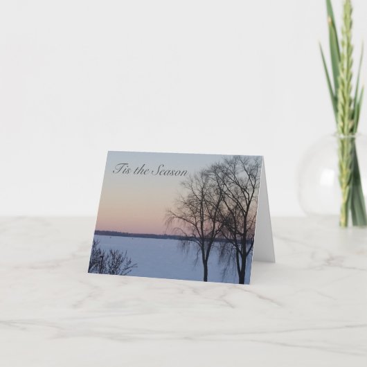 Carte Joyeuses Fêtes Wisconsin Winter Lake Noël (Devant)