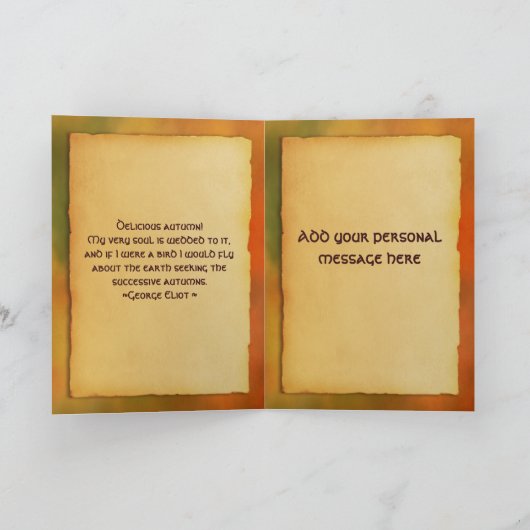 Carte Joyeuses feuilles d'automne (Intérieur)