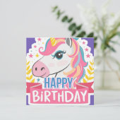 Carte Joyeuses Filles d'anniversaire Anniversaire Unicor (Debout devant)