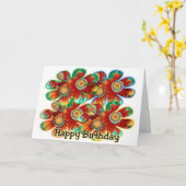 Carte Joyeuses fleurs d'anniversaire (fille) (Fleur jaune)