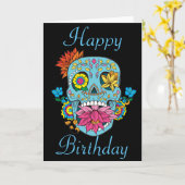 Carte Joyeuses Fleurs d'Anniversaire Mexicain Tatouage C (Fleur jaune)