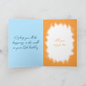 Carte Joyeuses fleurs du 18ème anniversaire bleu orange  (Intérieur)