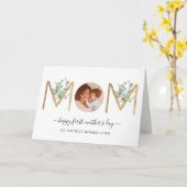 Carte Joyeuses Lettres botaniques de la Fête des mères (Fleur jaune)