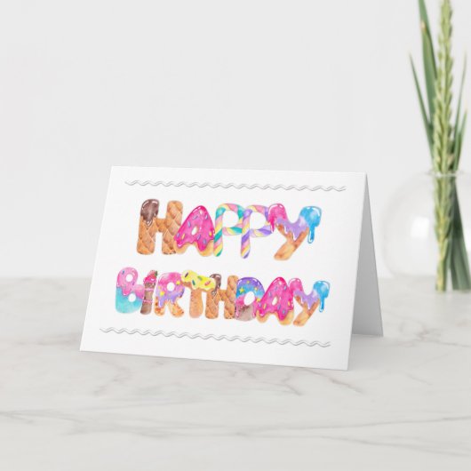 Carte Joyeuses lettres de glace d'anniversaire (Devant)