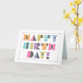 Carte Joyeuses lettres modernes d'anniversaire (Fleur jaune)