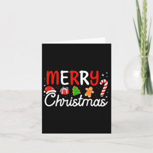 Carte Joyeuses lumières de Noël Santa Hat Noël Famille H