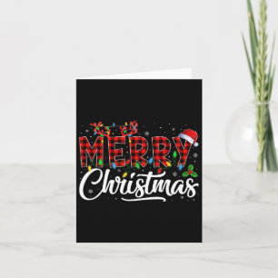 Carte Joyeuses lumières de Noël Santa Hat Noël Famille H
