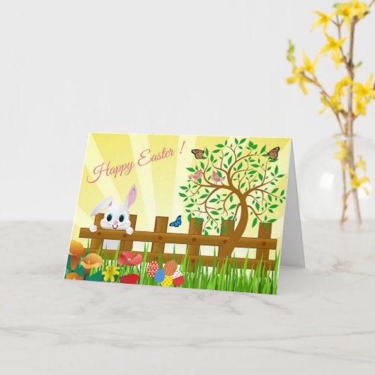 Carte Joyeuses Pâques (Fleur jaune)