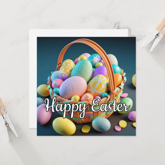 Carte Joyeuses Pâques (Devant/Arrière en situation)