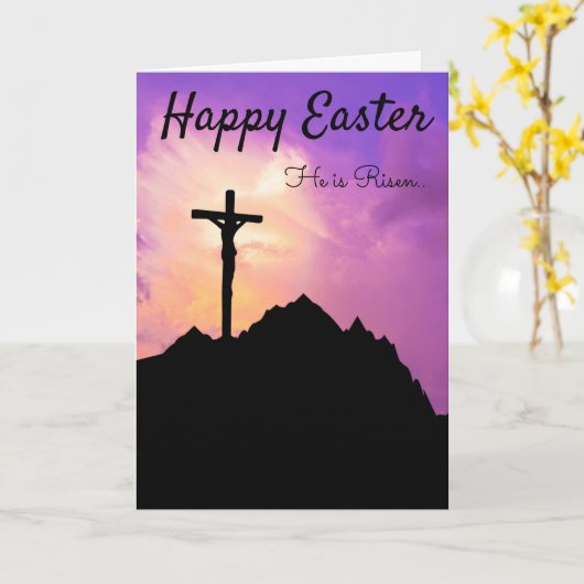 Carte Joyeuses Pâques (Fleur jaune)