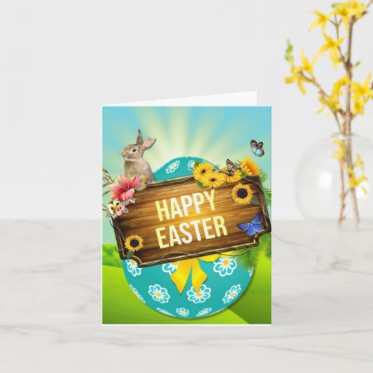 Carte Joyeuses Pâques (Fleur jaune)