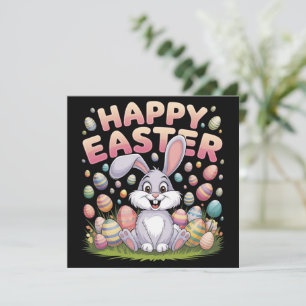 Carte Joyeuses Pâques 2025 Œufs Lapin Mignon