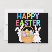 Carte Joyeuses Pâques 2025 Œufs Lapin Mignon (Devant)