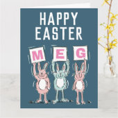 Carte Joyeuses Pâques 3 Lettres (Fleur jaune)