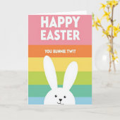 Carte Joyeuses Pâques, ami(e) Lapin (Fleur jaune)
