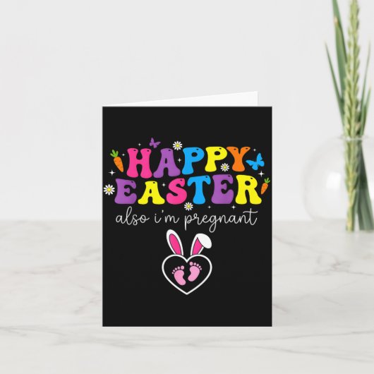 Carte Joyeuses Pâques aussi empreintes de bébé enceinte (Devant)