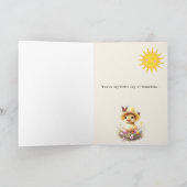 Carte Joyeuses Pâques Caneton Jaune Jonquilles (Intérieur)