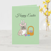 Carte Joyeuses Pâques, chien (Fleur jaune)