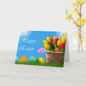 Carte Joyeuses Pâques, conception populaire (Fleur jaune)