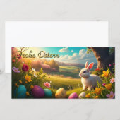 Carte Joyeuses Pâques dans un paysage printanier (Devant / Derrière)