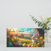 Carte Joyeuses Pâques dans un paysage printanier (Debout devant)