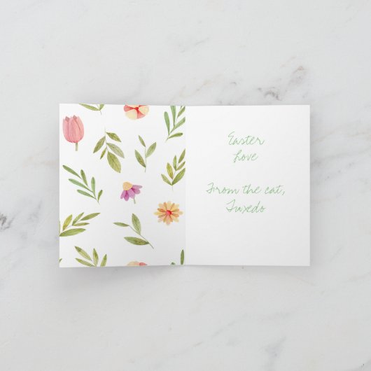 Carte Joyeuses Pâques de la part du chat (Intérieur)