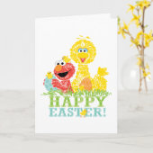 Carte Joyeuses Pâques d'Elmo et Big Bird (Fleur jaune)