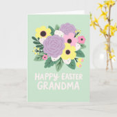 Carte Joyeuses Pâques Grand-mère Bouquet de fleurs paste (Fleur jaune)