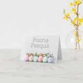 Carte Joyeuses Pâques, Italien Joyeuses Pâques (Fleur jaune)