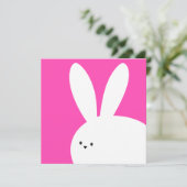 Carte Joyeuses Pâques joli lapin blanc mignon (Debout devant)