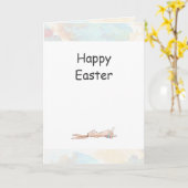 Carte Joyeuses Pâques Lapin Chille Bunny Aquarelle Pâque (Fleur jaune)