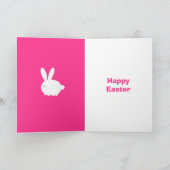 Carte Joyeuses Pâques Lapin de Pâques Blanc (Intérieur)