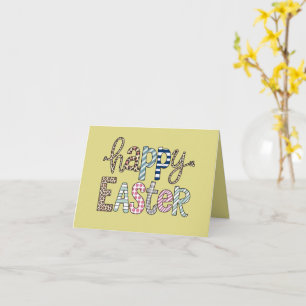 Carte Joyeuses Pâques Lapin Floral Mignon Printemps Léop