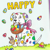 Carte Joyeuses Pâques message Dalmatien