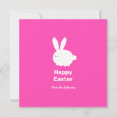 Carte Joyeuses Pâques Mignon Lapin Blanc (Dos)