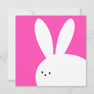 Carte Joyeuses Pâques Mignon Lapin Blanc