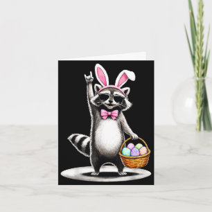 Carte Joyeuses Pâques mignon raton laveur hommes femmes
