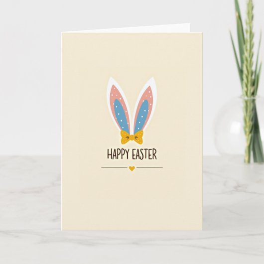 Carte Joyeuses Pâques Oreilles de Lapin (Devant)