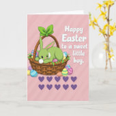 Carte Joyeuses Pâques Petit Garçon (Fleur jaune)