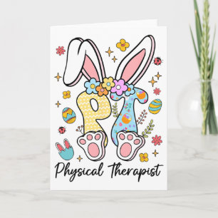Carte Joyeuses Pâques Physiothérapie Pt Thérapeute Lapin