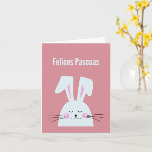 Carte Joyeuses Pâques, Spanish Happy Easter (Fleur jaune)