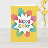 Carte Joyeuses Pâques Starburst (Fleur jaune)