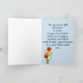 Carte Joyeuses Pâques, tulipes lumineuses (Intérieur)