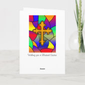 Carte Joyeuses Pâques | Vitrail et Croix (Dos)