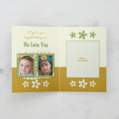 Carte Joyeuses photos d'anniversaire grand-mère vert et (Intérieur)